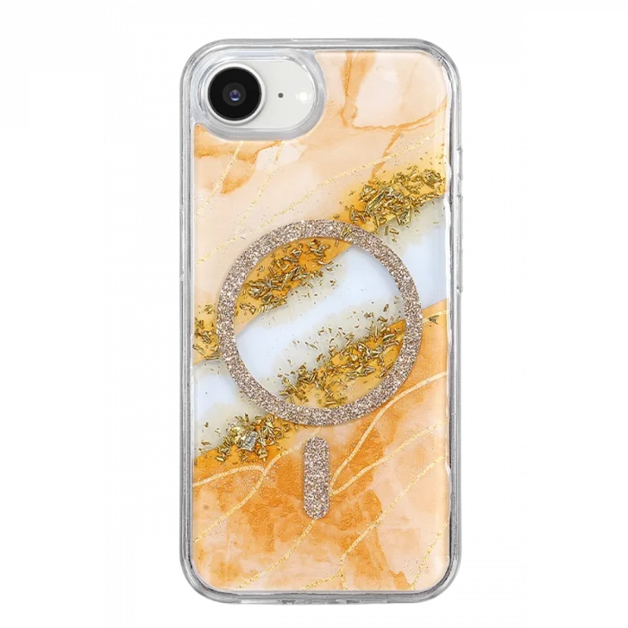 BUĞZ Onegif  İphone 17e Lotus Simli Magsafe Kapak - Turuncu
