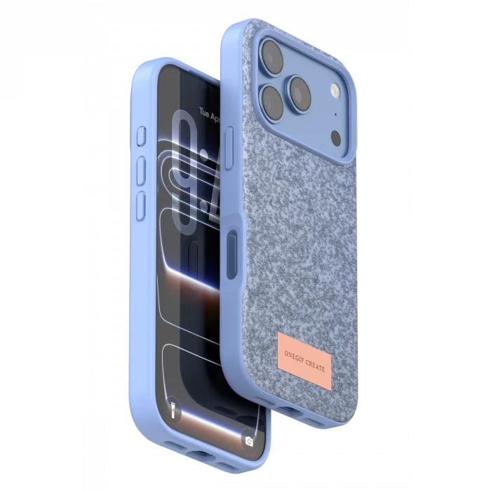 BUĞZ Onegif  İphone 18 Pro Max Bright Simli Kapak - Mavi