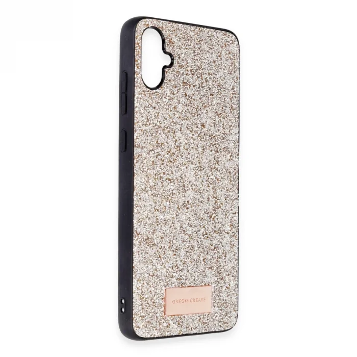 BUĞZ Onegif Samsung Galaxy A05 Bright Simli Kapak - Gold