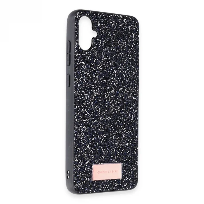 BUĞZ Onegif Samsung Galaxy A05 Bright Simli Kapak - Siyah