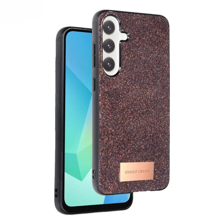 BUĞZ Onegif Samsung Galaxy A16 5g Bright Simli Kapak - Derin Mor