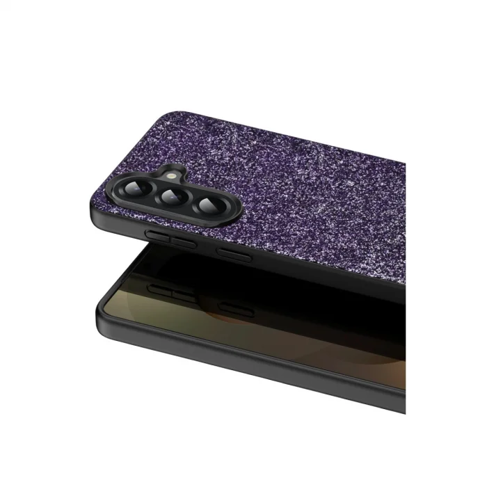 BUĞZ Onegif Samsung Galaxy A17 5g Bright Simli Kapak - Derin Mor