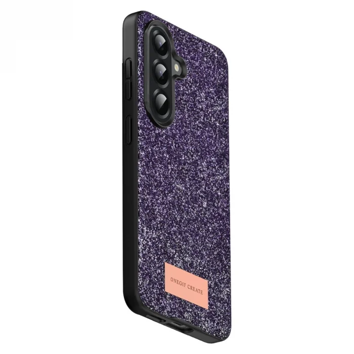 BUĞZ Onegif Samsung Galaxy A17 5g Bright Simli Kapak - Derin Mor