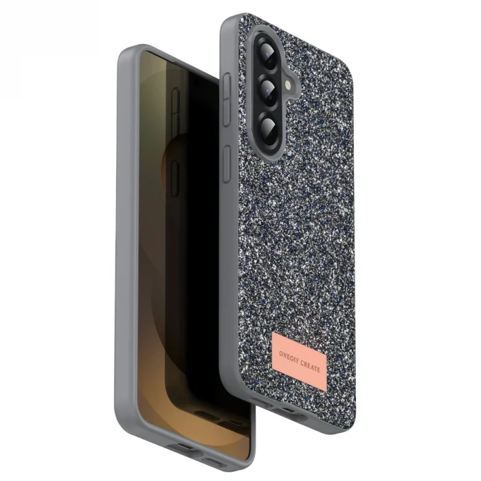 BUĞZ Onegif Samsung Galaxy A17 5g Bright Simli Kapak - Gümüş