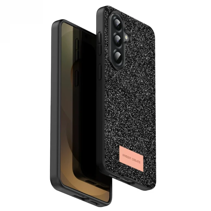 BUĞZ Onegif Samsung Galaxy A17 5g Bright Simli Kapak - Siyah