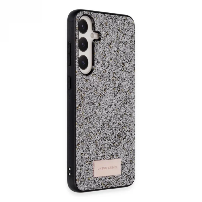 BUĞZ Onegif Samsung Galaxy A25 5g Bright Simli Kapak - Gümüş