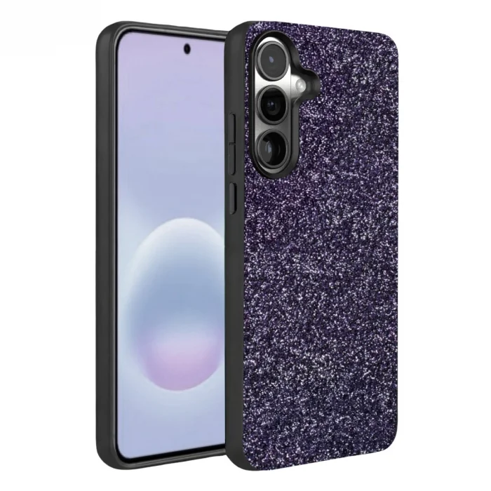 BUĞZ Onegif Samsung Galaxy A37 5g Bright Simli Kapak - Derin Mor