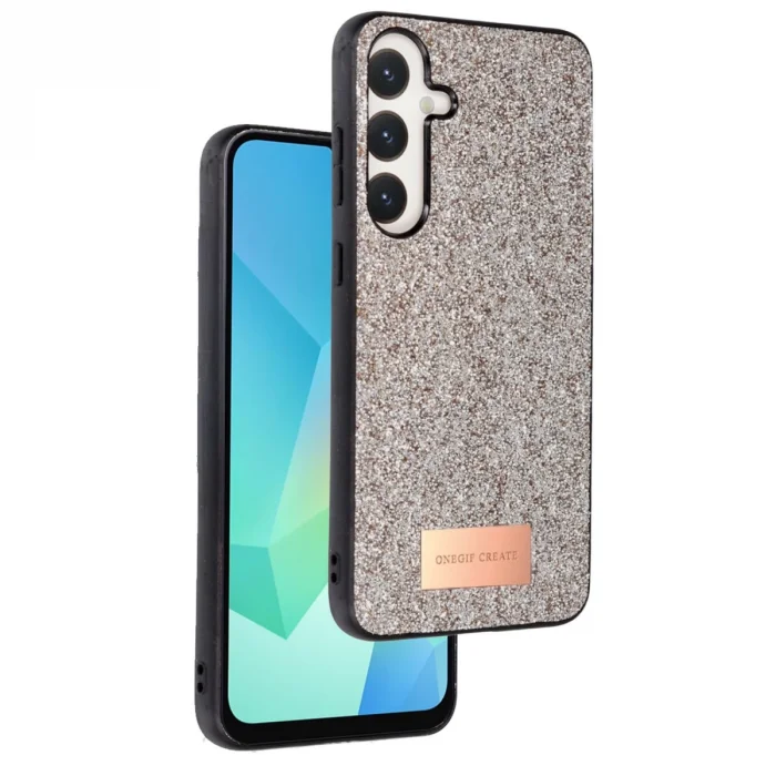 BUĞZ Onegif Samsung Galaxy A56 Bright Simli Kapak - Gold