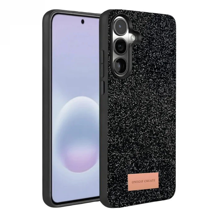 BUĞZ Onegif Samsung Galaxy A57 5g Bright Simli Kapak - Siyah