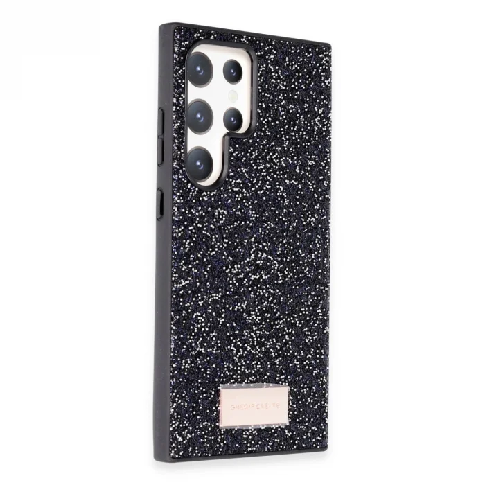 BUĞZ Onegif Samsung Galaxy S23 Ultra Bright Simli Kapak - Siyah