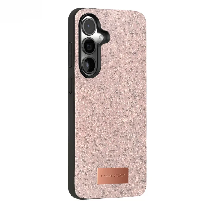 BUĞZ Onegif Samsung Galaxy S24 Bright Simli Kapak - Pembe