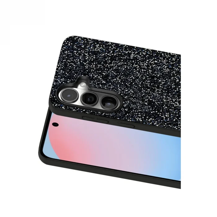 BUĞZ Onegif Samsung Galaxy S24 Fe Bright Simli Kapak - Siyah