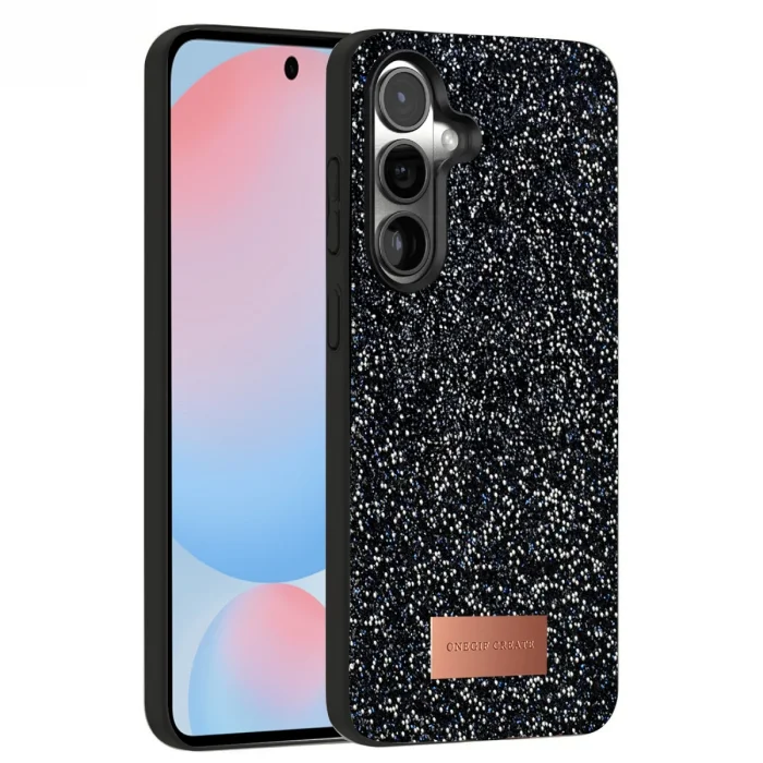 BUĞZ Onegif Samsung Galaxy S24 Plus Bright Simli Kapak - Siyah