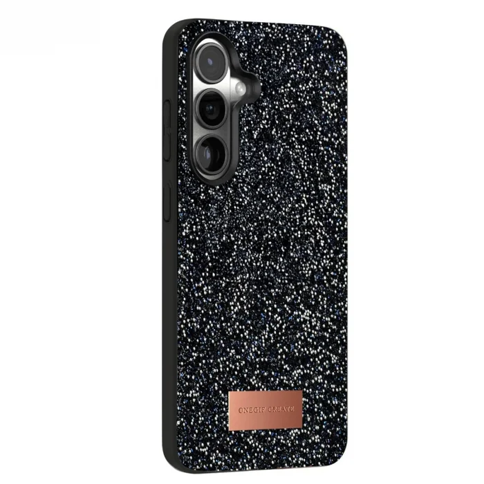BUĞZ Onegif Samsung Galaxy S24 Plus Bright Simli Kapak - Siyah