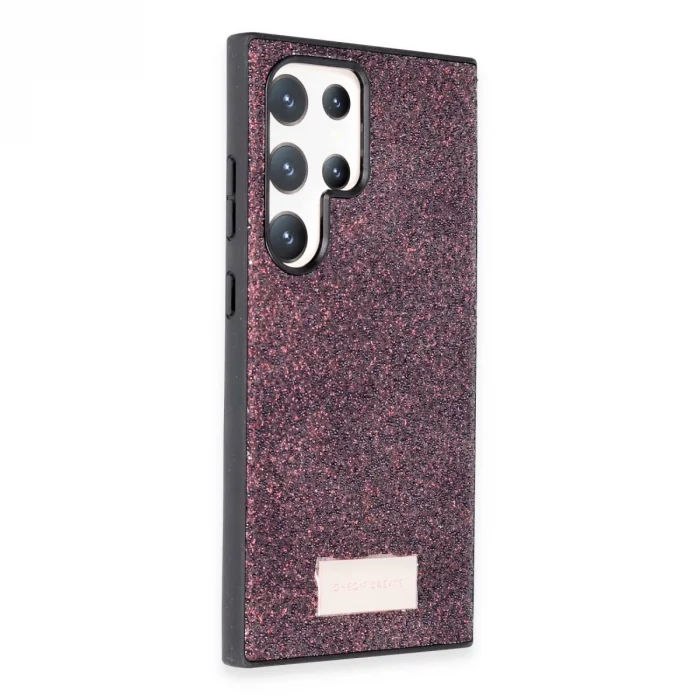 BUĞZ Onegif Samsung Galaxy S24 Ultra Bright Simli Kapak - Derin Mor