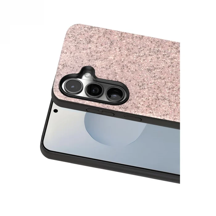 BUĞZ Onegif Samsung Galaxy S25 Bright Simli Kapak - Pembe