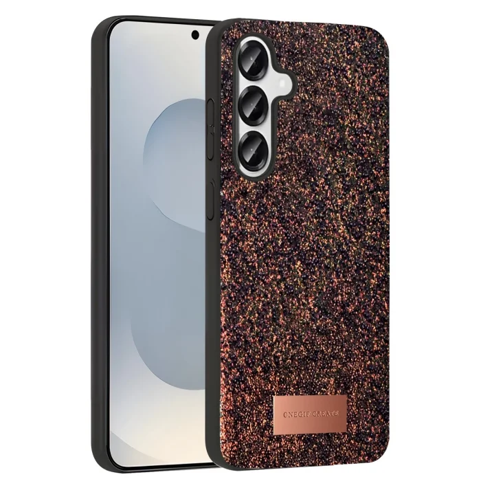 BUĞZ Onegif Samsung Galaxy S25 Plus Bright Simli Kapak - Derin Mor