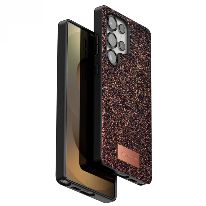 BUĞZ Onegif Samsung Galaxy S25 Ultra Bright Simli Kapak - Derin Mor