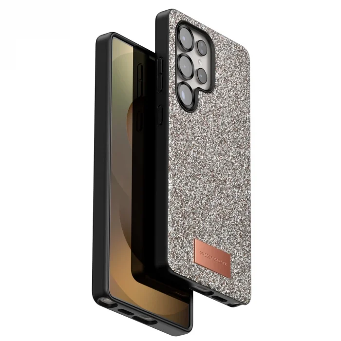 BUĞZ Onegif Samsung Galaxy S25 Ultra Bright Simli Kapak - Gold