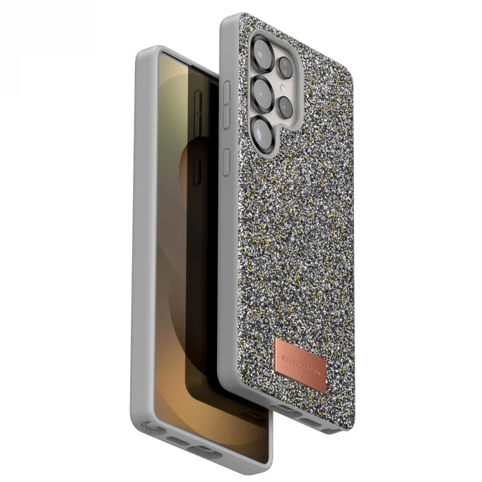 BUĞZ Onegif Samsung Galaxy S25 Ultra Bright Simli Kapak - Gümüş