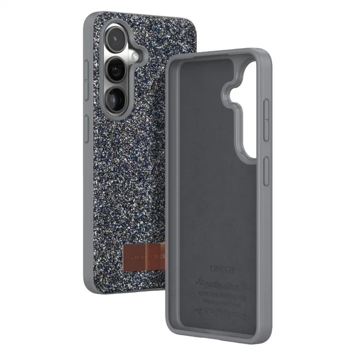 BUĞZ Onegif Samsung Galaxy S26 Plus Bright Simli Kapak - Gümüş