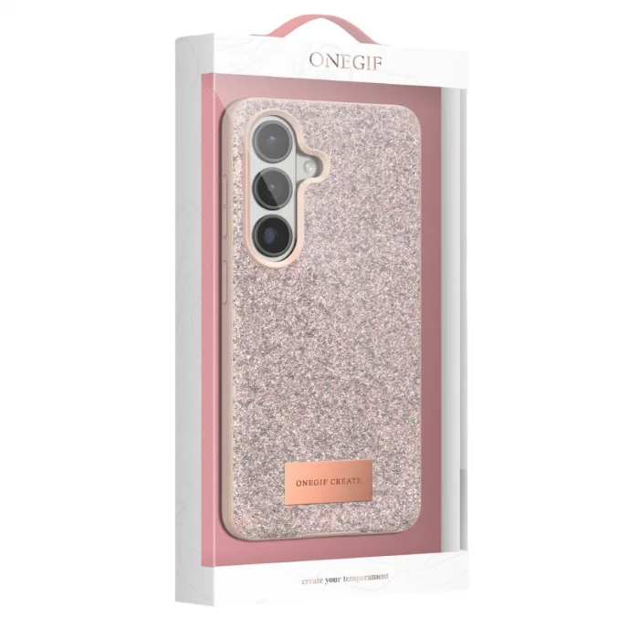 BUĞZ Onegif Samsung Galaxy S26 Plus Bright Simli Kapak - Gümüş