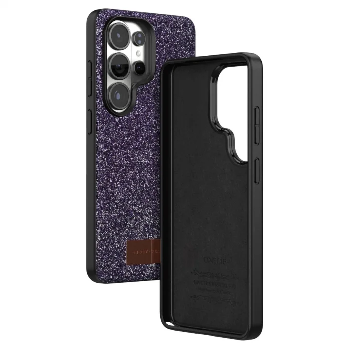 BUĞZ Onegif Samsung Galaxy S26 Ultra Bright Simli Kapak - Derin Mor