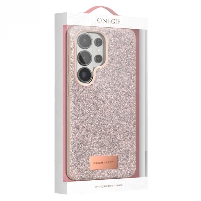 BUĞZ Onegif Samsung Galaxy S26 Ultra Bright Simli Kapak - Derin Mor