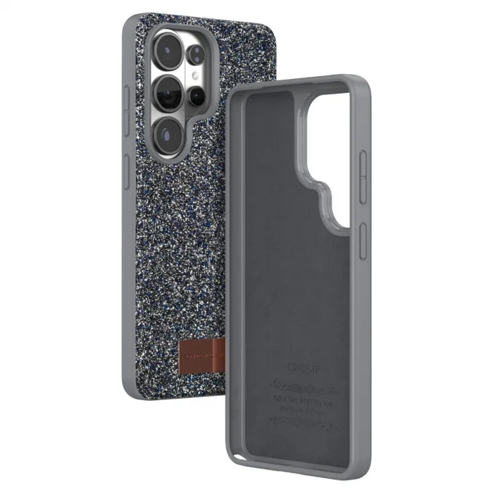 BUĞZ Onegif Samsung Galaxy S26 Ultra Bright Simli Kapak - Gümüş