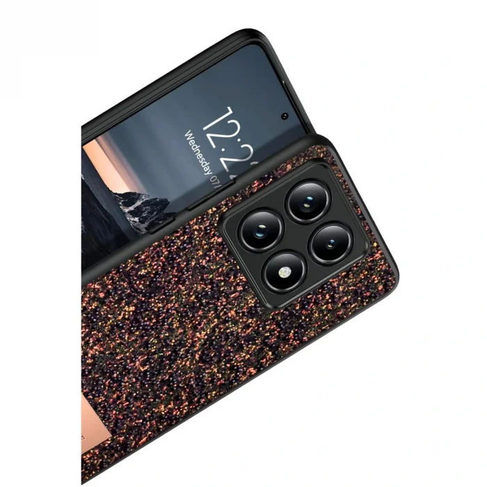 BUĞZ Onegif Xiaomi Mi 14t Pro Bright Simli Kapak - Derin Mor