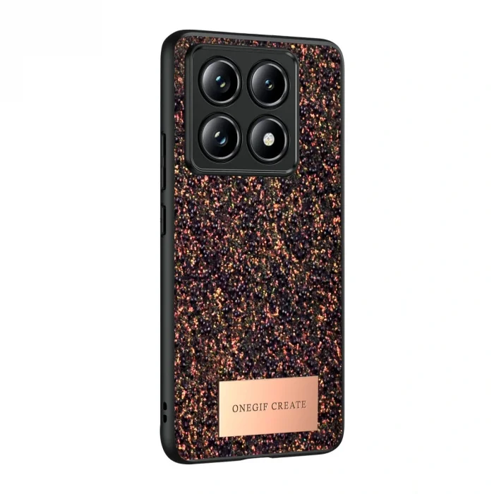 BUĞZ Onegif Xiaomi Mi 14t Pro Bright Simli Kapak - Derin Mor