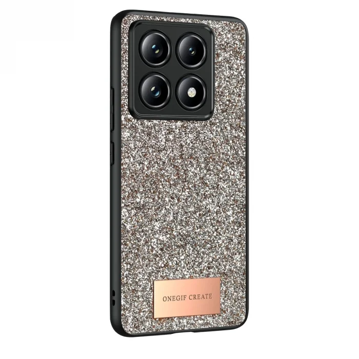 BUĞZ Onegif Xiaomi Mi 14t Pro Bright Simli Kapak - Gold