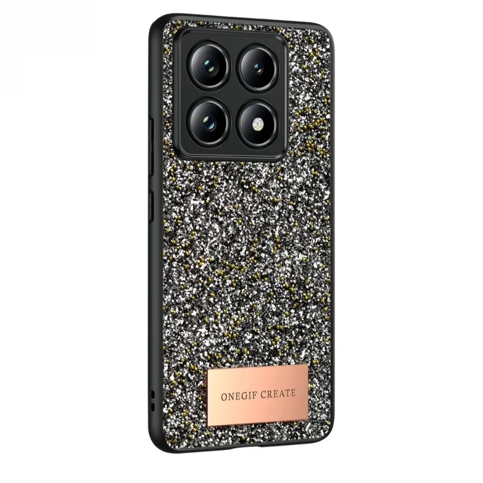 BUĞZ Onegif Xiaomi Mi 14t Pro Bright Simli Kapak - Gümüş