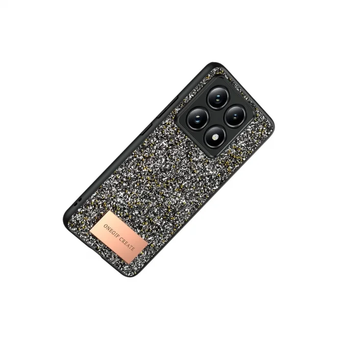 BUĞZ Onegif Xiaomi Mi 14t Pro Bright Simli Kapak - Gümüş