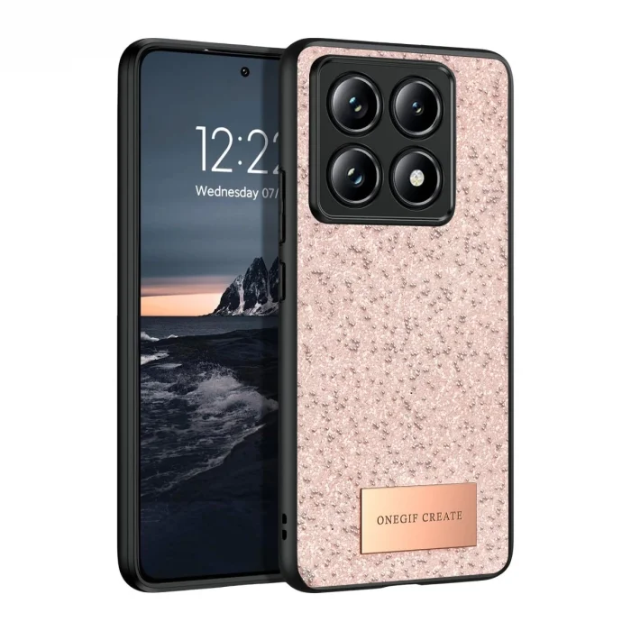 BUĞZ Onegif Xiaomi Mi 14t Pro Bright Simli Kapak - Pembe