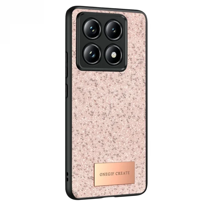 BUĞZ Onegif Xiaomi Mi 14t Pro Bright Simli Kapak - Pembe