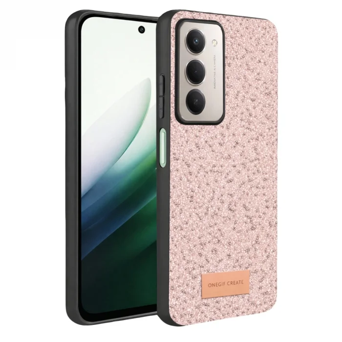 BUĞZ Onegif Xiaomi Redmi 15 4g Bright Simli Kapak - Pembe