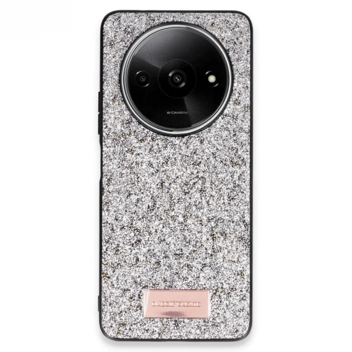 BUĞZ Onegif Xiaomi Redmi A3 4g Bright Simli Kapak - Gümüş