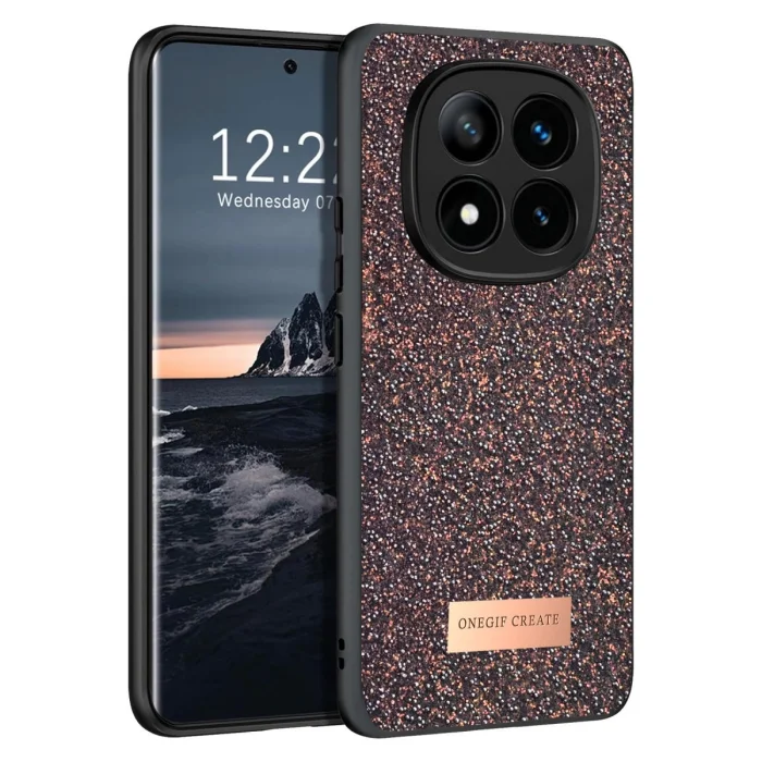 BUĞZ Onegif Xiaomi Redmi Note 14 Pro 4g Bright Simli Kapak - Derin Mor