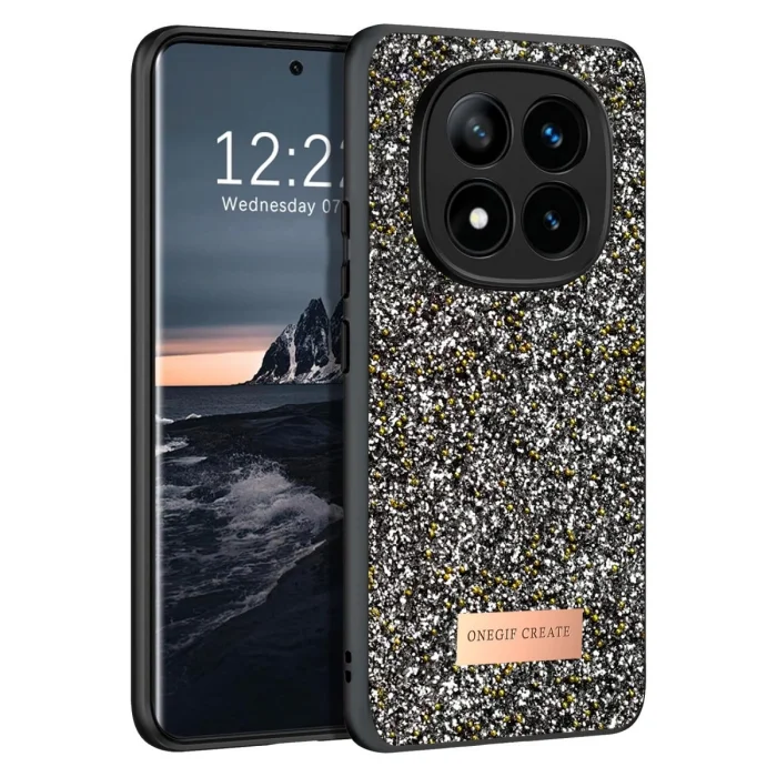BUĞZ Onegif Xiaomi Redmi Note 14 Pro 4g Bright Simli Kapak - Gümüş