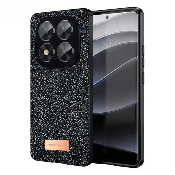 BUĞZ Onegif Xiaomi Redmi Note 14 Pro 5g Bright Simli Kapak - Siyah