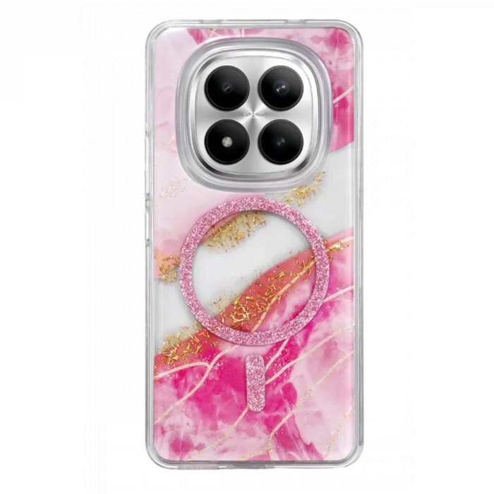 BUĞZ Onegif Xiaomi Redmi Note 15 4g Lotus Simli Magsafe Kapak - Pembe