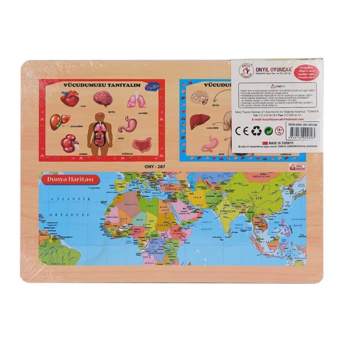  ONY-287 288 Ahşap Tutmalı Vücumuzu Tanıyalım -Onyıl Oyuncak