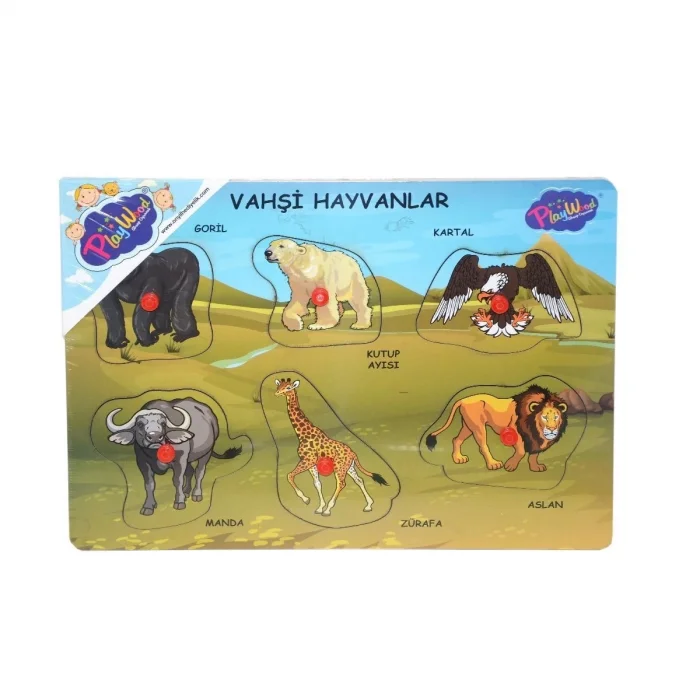  ONY-328 329 Onyıl, Ahşap Tutmalı Vahşi Hayvanlar