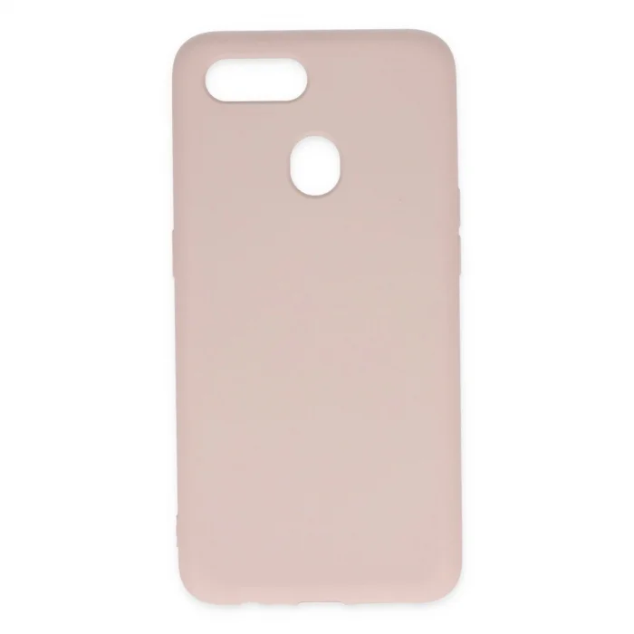 BUĞZ Oppo A12 Kılıf Nano İçi Kadife Silikon - Pudra