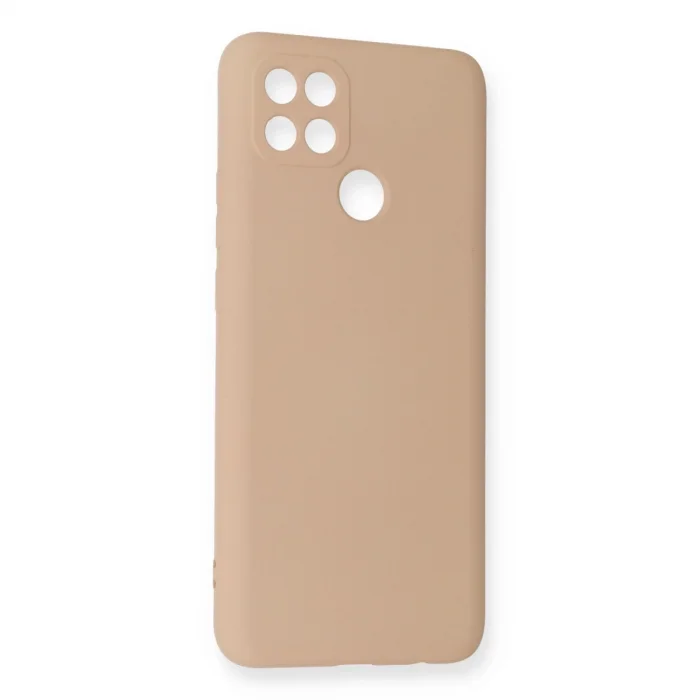 BUĞZ Oppo A15 Kılıf Nano İçi Kadife Silikon - Pudra
