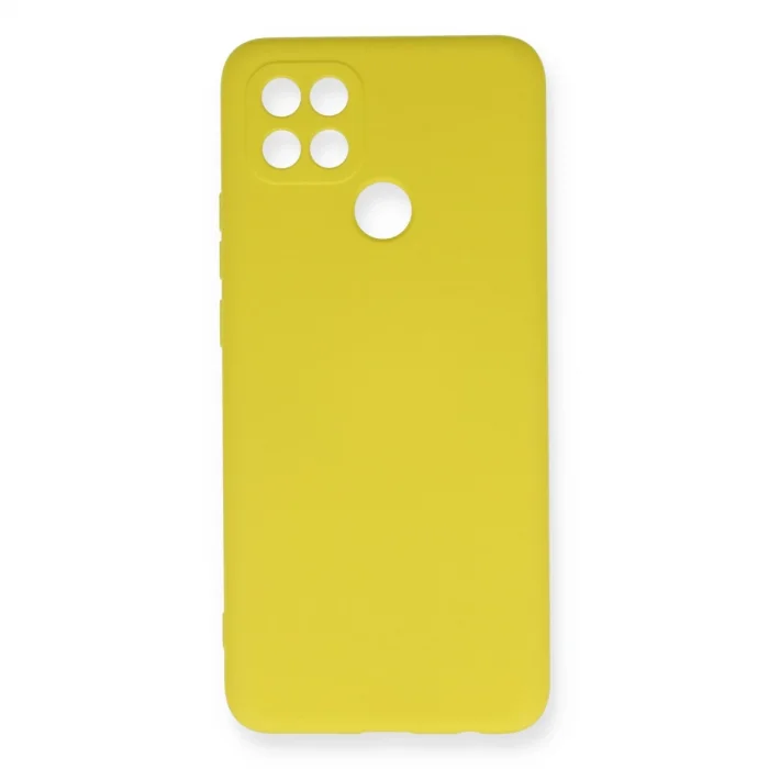 BUĞZ Oppo A15 Kılıf Nano İçi Kadife Silikon - Sarı