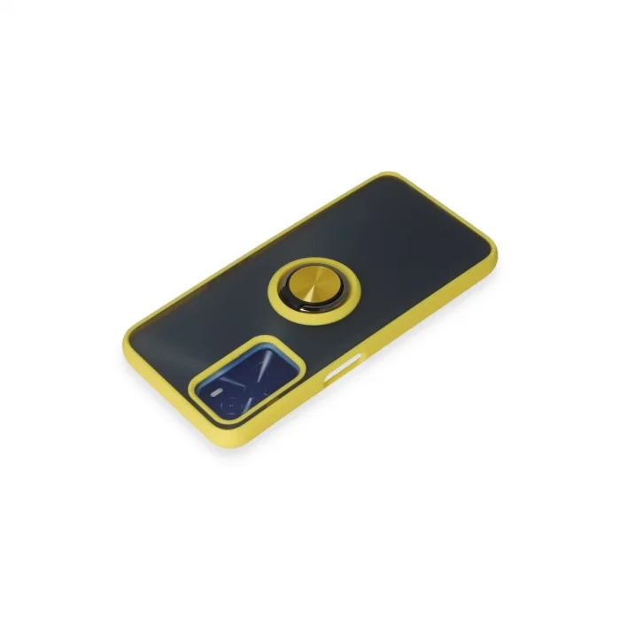 BUĞZ Oppo A16 Kılıf Montreal Yüzüklü Silikon Kapak - Sarı