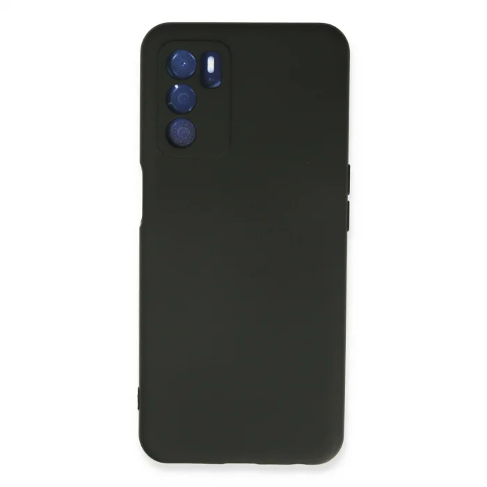 BUĞZ Oppo A16 Kılıf Nano İçi Kadife Silikon - Siyah