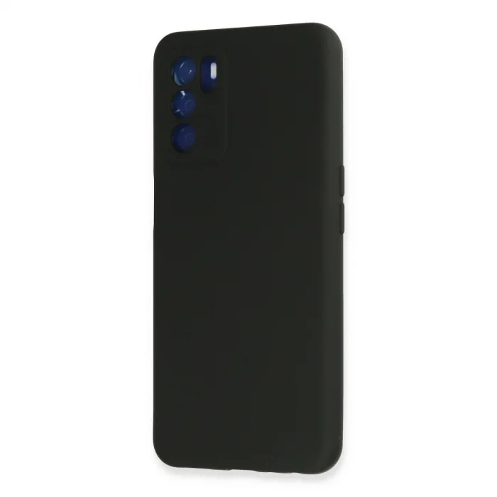 BUĞZ Oppo A16 Kılıf Nano İçi Kadife Silikon - Siyah